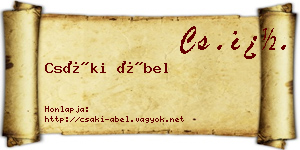 Csáki Ábel névjegykártya