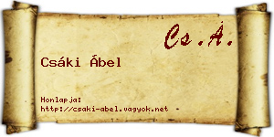 Csáki Ábel névjegykártya